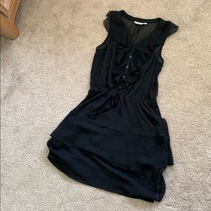 Black Sleeveless Chiffon Dress